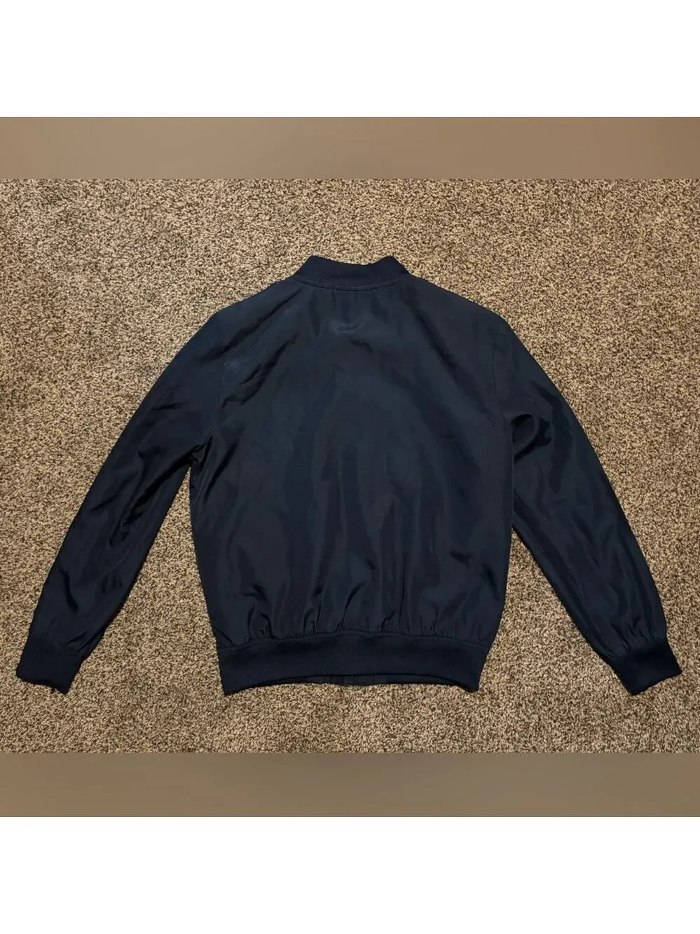 Men’s Navy Bomber Jacket Military Aviation Style Casual Size Small